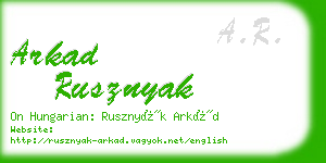 arkad rusznyak business card